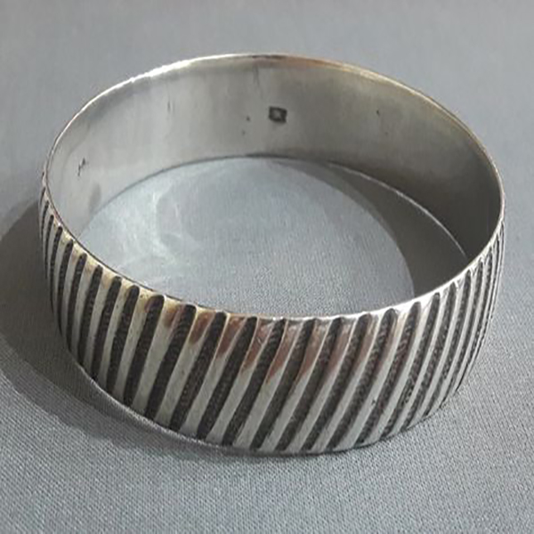 Moroccan Tuareg Berber Silver Geometric Bracelet - Handcrafted Ethnic Elegance