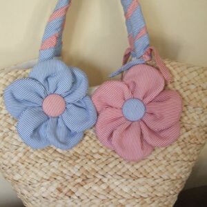 Moroccan Striped Flower Handbag | Handwoven Eco-Friendly Accessory