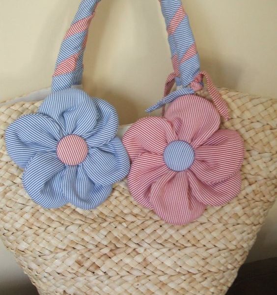 Moroccan Striped Flower Handbag | Handwoven Eco-Friendly Accessory