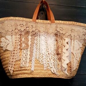 Eco-Friendly Moroccan Straw Handbag Basket 034