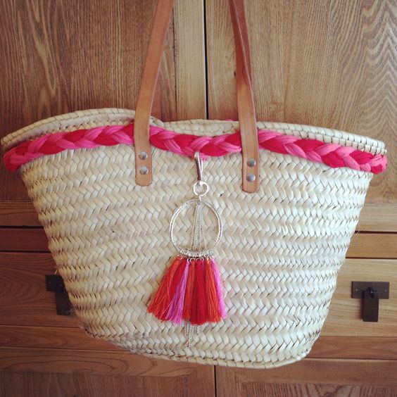 Moroccan Handwoven Eco-Friendly Straw Handbag Basket