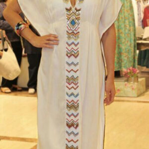 Elegant Moroccan Inspired Maxi Caftan for Beach Cover Up