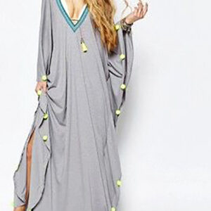 Bohemian Chic Moroccan Embroidered Kaftan Dress 171 - Affordable Statement Piece for Stylish Looks