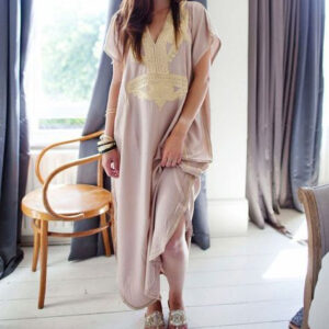 Chic Moroccan Embroidered Kaftan Dress 177