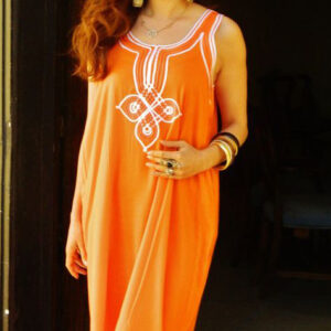 "Moroccan Embroidered Bohemian Kaftan Dress"