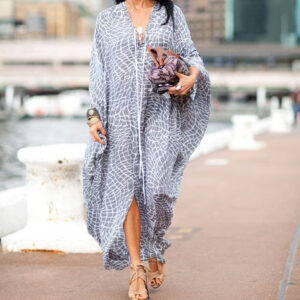 "Elegant Moroccan Beach Cover Up | Lightweight Silky Fabric"
