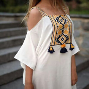 Exquisite Moroccan Embroidered Kaftan Dress for Chic Bohemian Style.