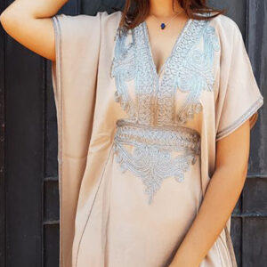 Chic Moroccan Embroidered Kaftan Dress 233 - Bohemian Style Statement