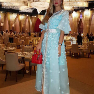 Moroccan-Inspired Embroidered Bohemian Kaftan Dress