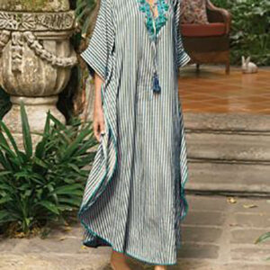 Exquisite Moroccan Kaftan Dress with Intricate Embroidery