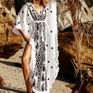 Kaftan Dress 250 - Moroccan Embroidered Bohemian Chic Outfit.