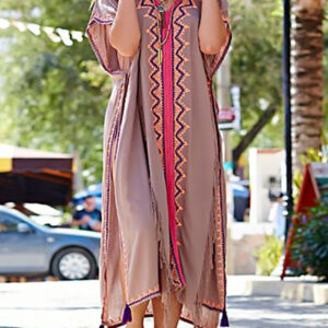 Exquisite Moroccan Embroidered Kaftan Dress 252 - Bohemian Chic Statement Piece