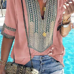 Moroccan-Inspired Embroidered Kaftan Dress | Bohemian Chic Fashion