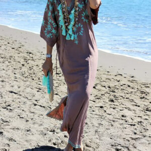 Beach Kaftan Cover Up with Mesmerizing Prints