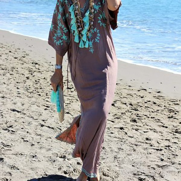 Beach Kaftan Cover Up with Mesmerizing Prints