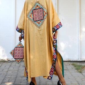Elegant Moroccan Embroidered Kaftan Dress - Bohemian Chic Style