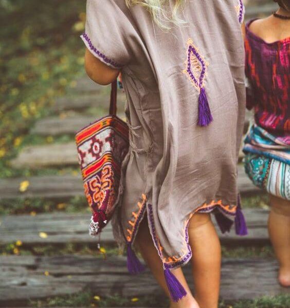 Bohemian Chic Morrocan Embroidered Kaftan Dress - Unique Style Statement