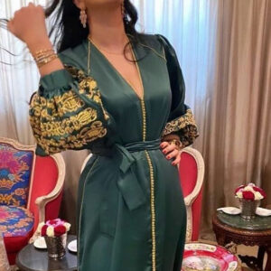 Embroidered Moroccan Kaftan Dress 060 for Chic Bohemian Style