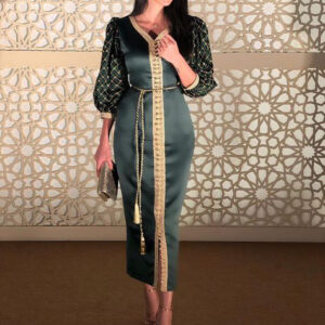 Moroccan Embroidered Kaftan Dress for Bohemian Chic Style