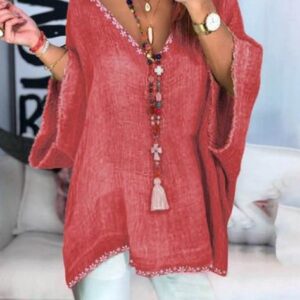 Beach Cover Up Maxi Dress - Exotic Moroccan Prints, Front Slit