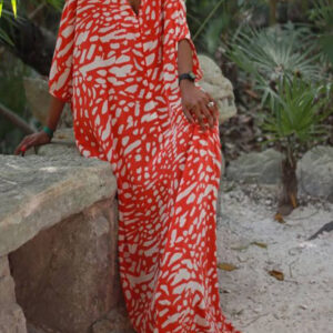 Bohemian Moroccan Embroidered Kaftan Dress for Stylish Casual Wear