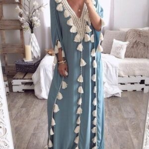Kaftan Dress 090 - Moroccan Caftan Dress with Intricate Embroidery