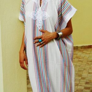 Exquisite Moroccan Embroidered Kaftan Dress 091 - Bohemian Chic Statement Piece