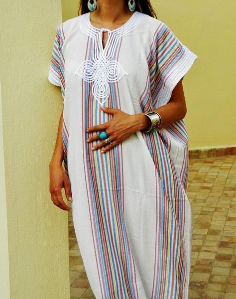 Exquisite Moroccan Embroidered Kaftan Dress 091 - Bohemian Chic Statement Piece