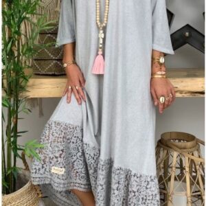 Bohemian Embroidered Moroccan Kaftan Dress 095
