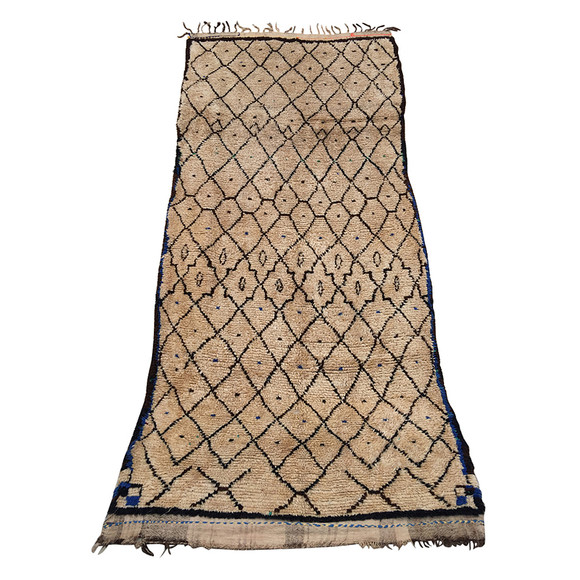 Vintage Moroccan Diamond Brown Beni Ourain Wool Rug