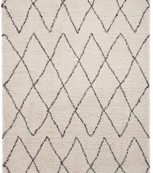 Authentic Moroccan Beni Ourain Wool Rug | Geometric Diamond Pattern | White Background