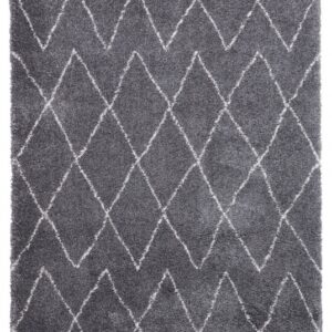 Luxury Grey Beni Ourain Diamond Pattern Wool Rug