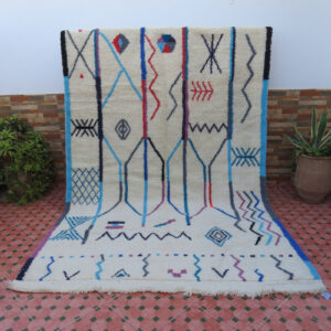 Luxurious Handwoven Moroccan Berber Rug - Exotic Azilal Tribal Artistry