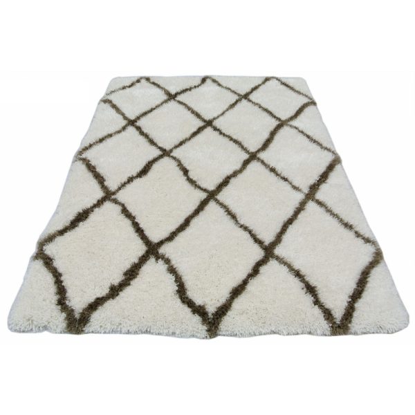 Luxurious Handwoven Beni Ourain Rug with Geometric Diamond Pattern