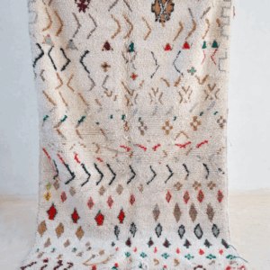 Vintage Moroccan Beni Ourain Wool Rug - Geometric Patterns & Tribal Symbols