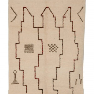 Handmade Moroccan Beni Ourain Geometric Wool Rug