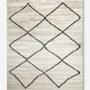 Modern Moroccan Wool Rug - Striking Diamond Pattern - Customizable Size