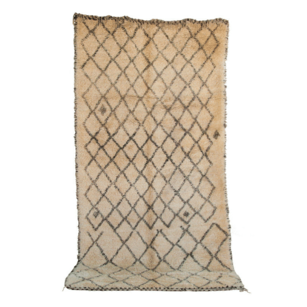 Handwoven Geometric Diamond Beni Ourain Rug