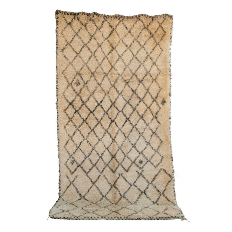 Handwoven Geometric Diamond Beni Ourain Rug