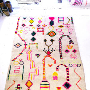 Handwoven Premium Wool Berber 016 Rug - Abstract Modern-Vintage Design