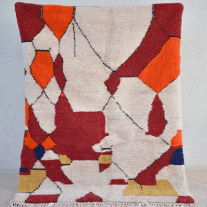 Moroccan Berber Hybrid Wool Rug - Abstract Tribal Design