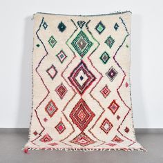 Abstract Black Moroccan Berber Wool Rug