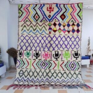 Moroccan Azilal Berber Wool Rug with Customizable Dimensions