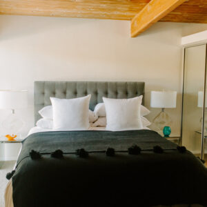 Handwoven Black Moroccan Pom Pom Blanket | 100% Cotton Wool