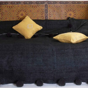 Unique Bohemian Red Pom Pom Cotton Blanket