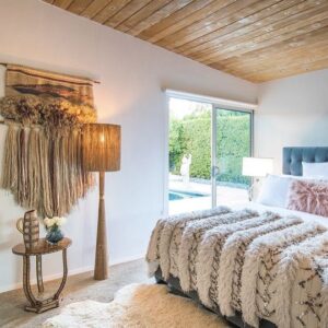 Hand-Loomed Moroccan Wedding Blanket - Bohemian Cotton Masterpiece