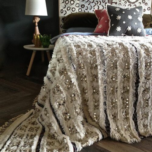 Moroccan Wedding Blanket | Handwoven Cotton Artistry
