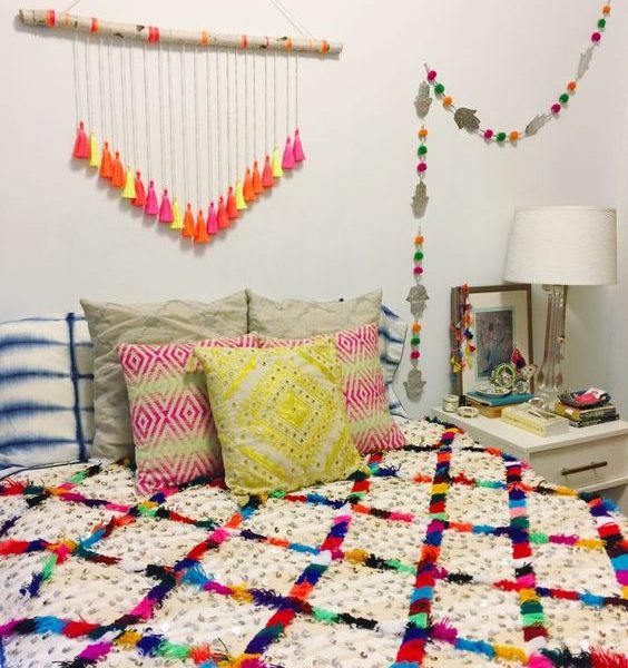 Moroccan Pom Pom Cotton Blanket | Handwoven Luxury Comfort