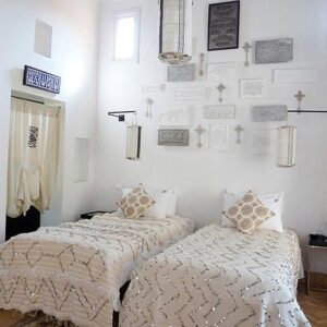 Hand-Loomed Moroccan Wedding Blanket - Natural Bohemian Style