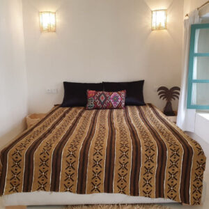 Handwoven Moroccan Wool Blanket | Traditional Patterns, Customizable Dimensions